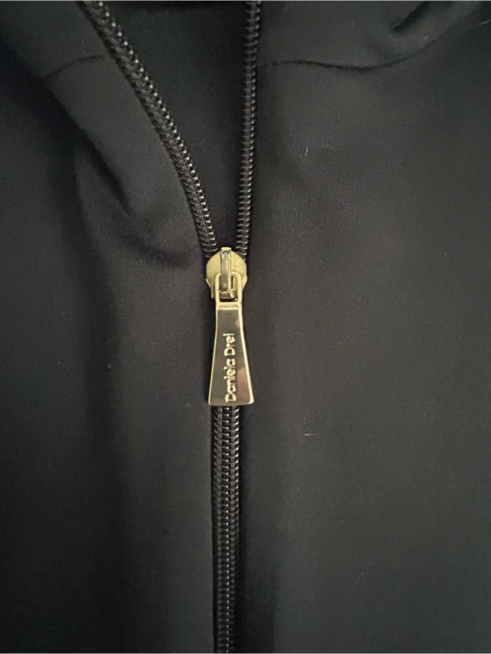 Daniel Drei Italian Black Zip-Front track Jacket